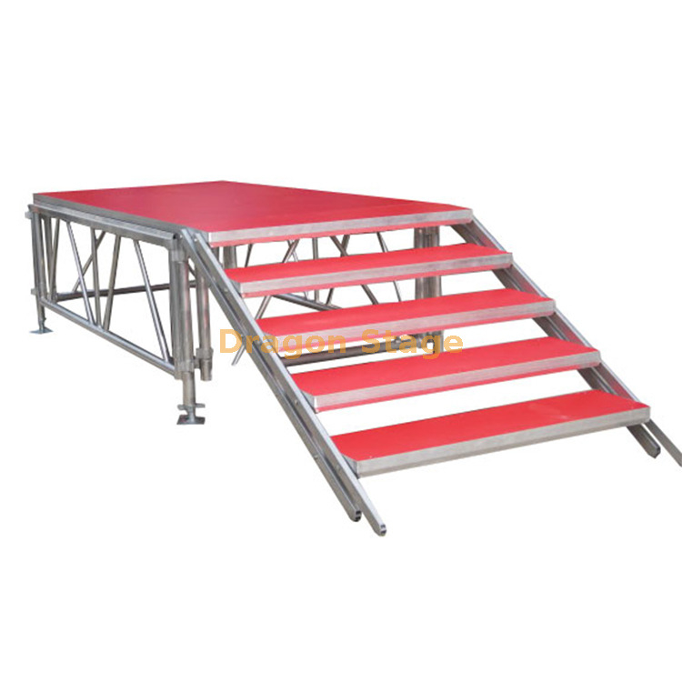Assemblez la scène en aluminium mobile d'étape portative pour l'événement extérieur de concert 2.44x1.22m
