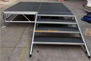Mini taille modulaire en aluminium 0.6-1m des systèmes de plancher de panneau d'étape 2.44x2.44m