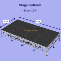 Concert en alliage en aluminium argent étape 8'X16 '（4.88x2.44m）