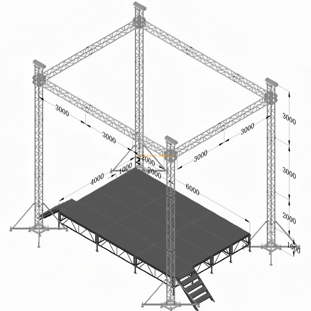 Système de ferme de mariage et d'événement de stabilisateur en aluminium professionnel de 8x6x9m