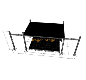 Système professionnel en aluminium de ferme de scène de concert en plein air 12x8x6m avec doubles ailes LED 4m