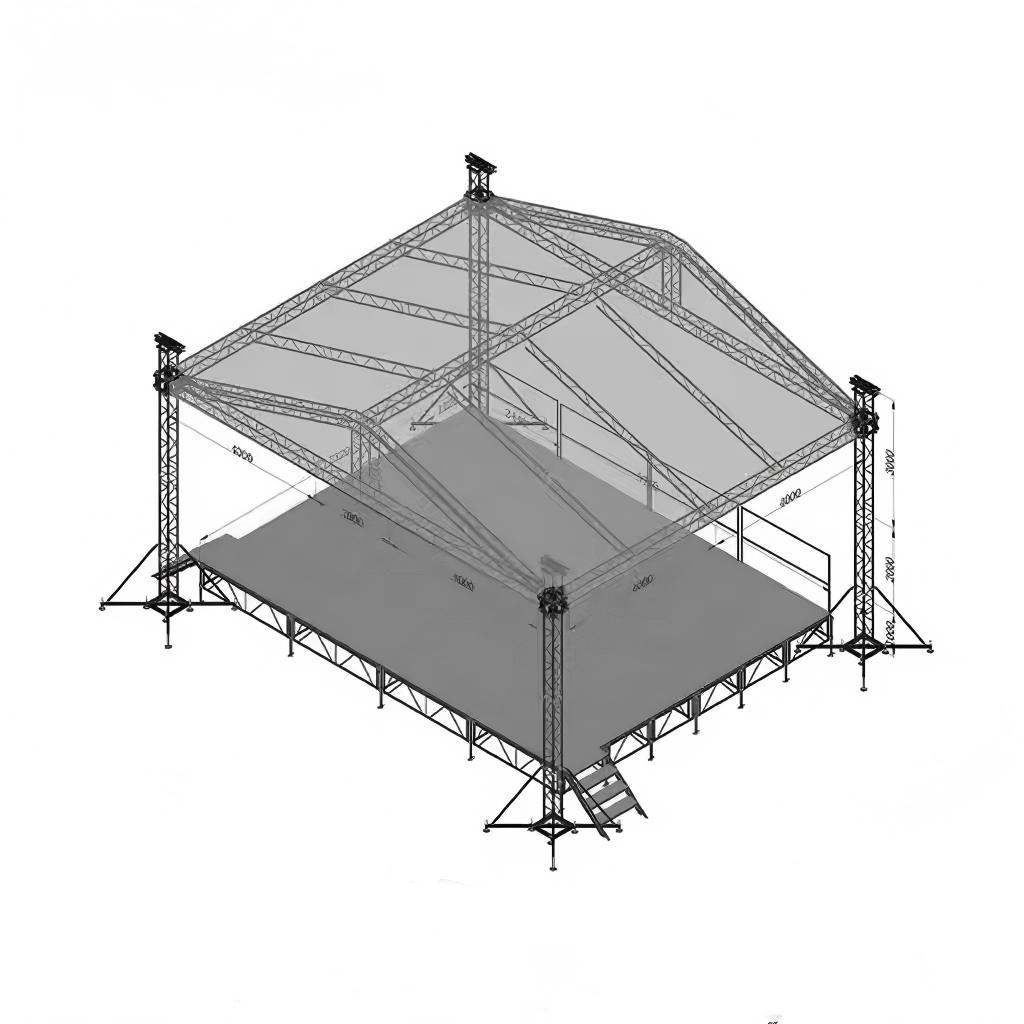 Sc&egrave;ne de toit de concert d'&eacute;v&eacute;nement ext&eacute;rieur en aluminium 10x8x6m
