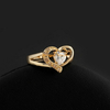 Vente en gros de bijoux pour femmes en or rose Zircon en forme de coeur Arabie Saoudite 18k 24k Bague de fiançailles en or