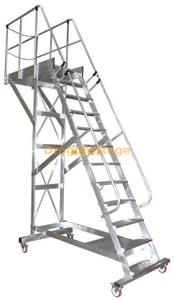 Escaliers portatifs industriels avec plate-forme d'accès facile pour la maintenance des avions dans les zones industrielles
