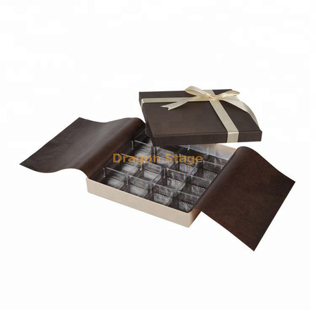 Boîtes de papier cadeau d'anniversaire arc bleu blanc boîtes d'emballage de chocolat avec fenêtre transparente