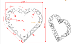 Botte ronde d'éclairage d'étape de cercle en aluminium de prix usine d'affichage de botte pour l'affichage de forme de coeur d'événement de mariage