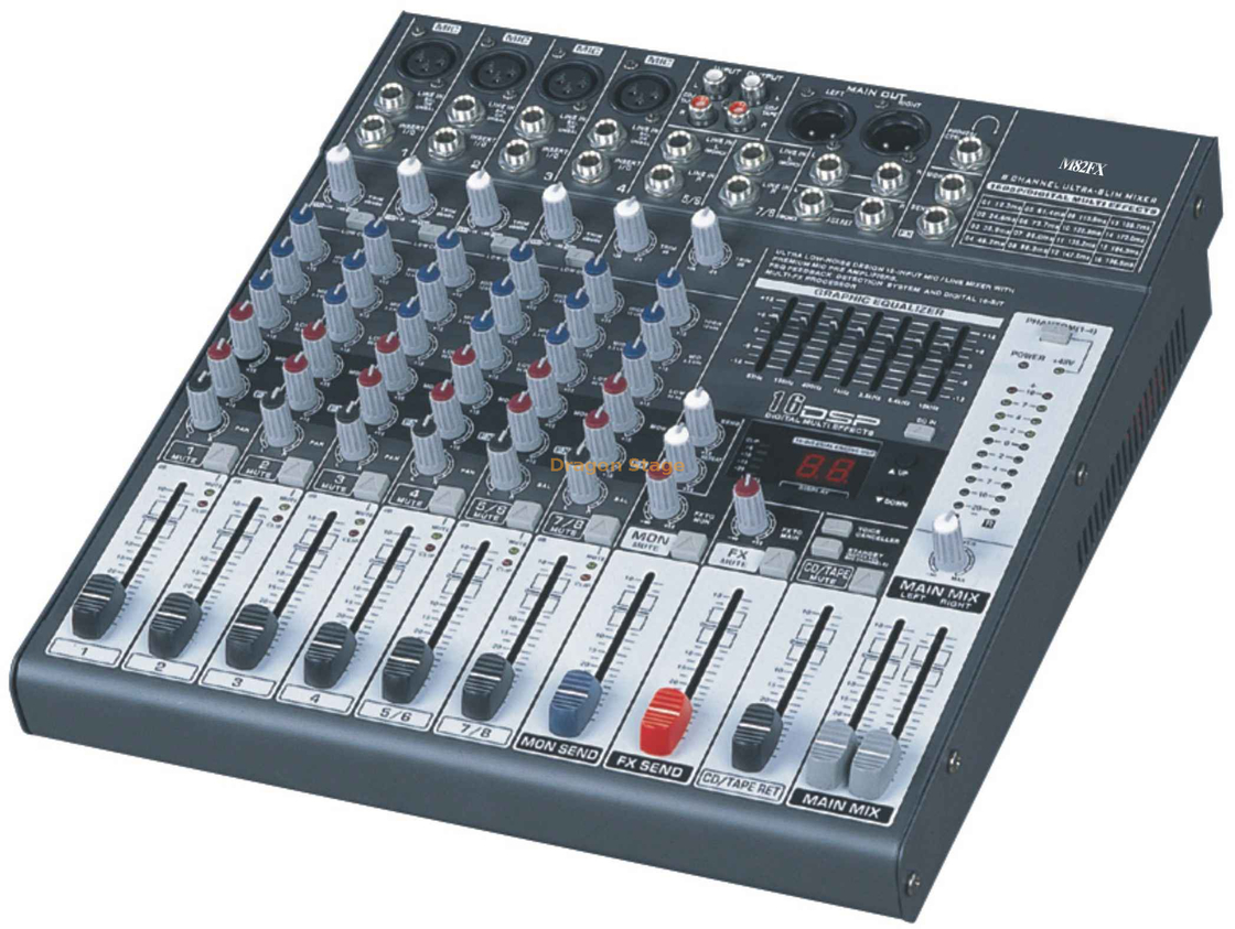 Mélangeur audio M82FX 2MON/2ST / 4MON/2ST / 8MON/2ST / 12MON/2ST