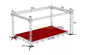 Scène d'événement extérieur personnalisé avec plate-forme modulaire en aluminium 9x5x5m