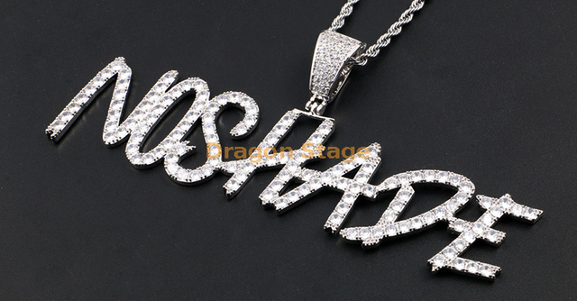 Collier de plaque signalétique personnalisé pas cher pierres CZ complètes bijoux personnalisés Hip Hop Ice Out