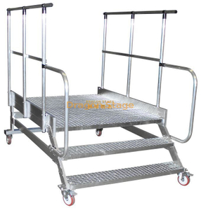Plates-formes d'accès en aluminium à assemblage modulaire Passerelles Escalier de travail Échelle d'escalier avec plate-forme à gradins en treillis en aluminium