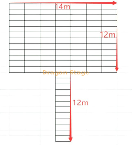 Défilé de mode, facile à assembler, Portable, piste en forme de T, lumière extérieure, plate-forme en aluminium, scène 12.2x10.98m et 12.2x2.44m