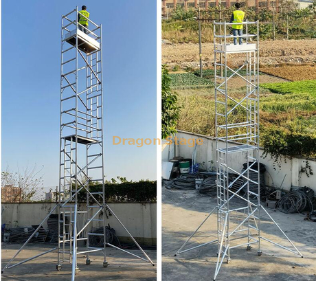 Tour d'échafaudage simple d'échelle en aluminium de 0.75x2x8.97m