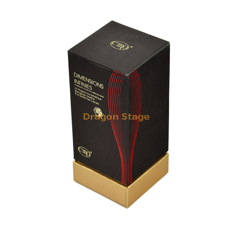 Usine de boîte en bois de boîte d'emballage de papier cosmétique de parfum simple noir de style de chapeau fait sur commande adaptée aux besoins du client