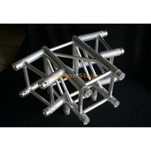 Dragonstage Spigot en aluminium 300 x 300 mm/289 x 289 mm, boîte carrée, 4 voies, ferme d'angle