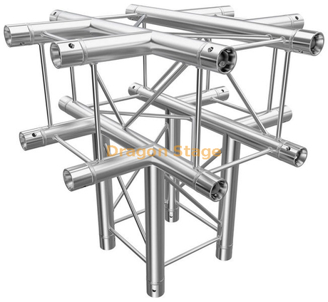 dragonstage Aluminium Spigot 300x300mm / 289x289mm Boîte carrée 5 Voies Truss d'angle