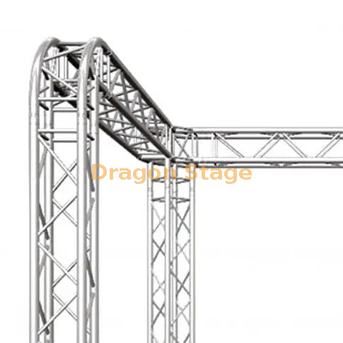 Global Truss 10'x10'x10' Stand de salon commercial en forme de U / Système d'exposition avec coins ronds - Ferme modulaire F34 avec coins de bloc de jonction universels