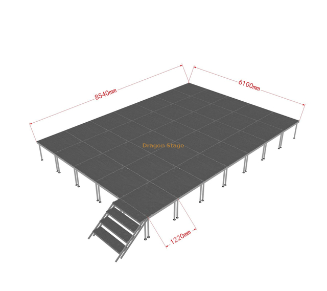 Plate-forme modulaire mobile réglable portative de scène de concert 8.54x6.1m