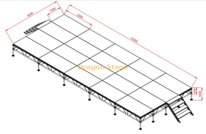 Scène d'événement modulaire amovible intérieure et extérieure 10x4m