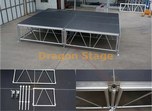 Plate-forme modulaire d'installation de scène d'événement en aluminium avec 2 escaliers 10x10m