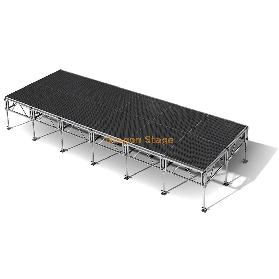 Scène pliable de concert mobile en aluminium de 7,32x2,44 m avec 2 escaliers