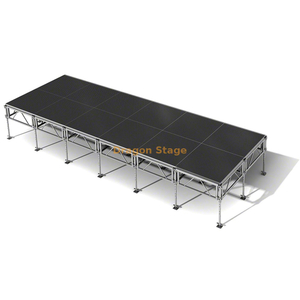 Scène pliable de concert mobile en aluminium de 7,32x2,44 m avec 2 escaliers