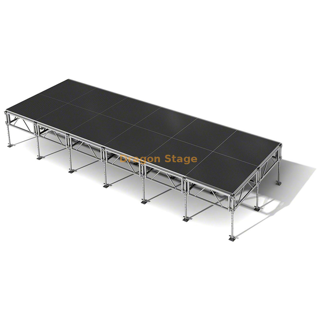 Scène pliable de concert mobile en aluminium de 7,32x2,44 m avec 2 escaliers