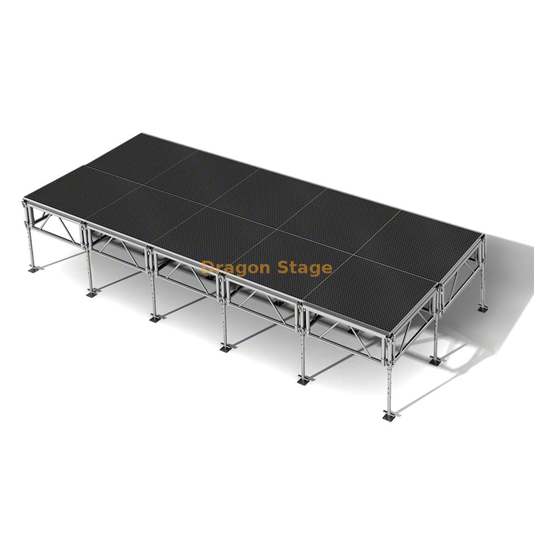  L'aluminium assemble la plate-forme modulaire portative réglable d'étape d'événement de concert 6.1x2.44m taille 0.6-1m avec 2 escaliers