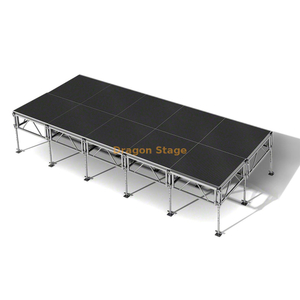  L'aluminium assemble la plate-forme modulaire portative réglable d'étape d'événement de concert 6.1x2.44m taille 0.6-1m avec 2 escaliers