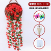 Mur violet simulé orchidée grande broderie artificielle fleur en plastique de fleur de fleur de soie rotin rouge 1 grand crochet de livraison violet
