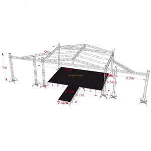 Spruss de stade de toit en aluminium avec une ligne de ligne LED se dresse 13x9x7m