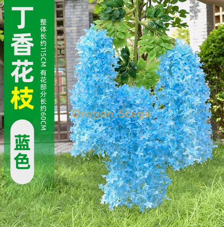 Wisteria fleur de fleur tofu pudding corde violet fleur artificielle fleur de fleur rotin décoration de mariage intérieur bleu nouveau wisteria lilas fleur - ciel bleu 6
