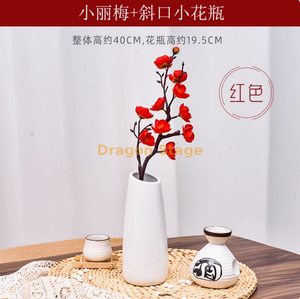 Fleur de prune simulée et branche de fleur de pêche Ornement du salon fleur sèche fleur sèche et plumsom de bonsaï décoration de fleur de fleur