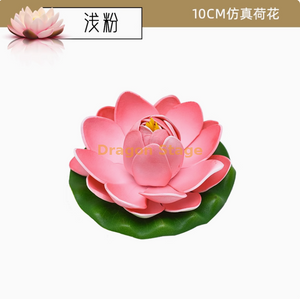 Décoration de fleurs de lotus simulée, fausse feuille de pêche à la feuilles de lotus, aménagement paysager de l'étang, rose clair de 10 cm à 10 cm