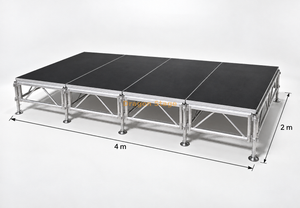 Plate-forme de scène portative modulaire en treillis de concert 4x2m avec 2 escaliers