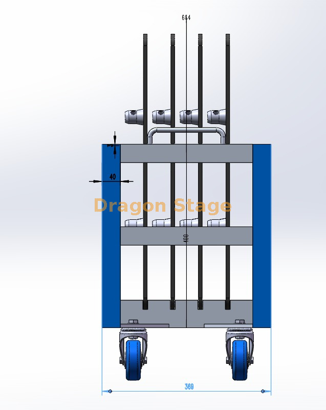 Chariot de transport de plaques de base en treillis pour bases 4 &times; 600 mm (2) 