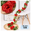 Mur de vigne de rose simulée suspendue fausse vigne de la vigne d'eau aquarelle de climatisation tuyau de salon intérieur décoration de plafond vigne gros rouge -10 extra grandes roses 1