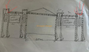 20x12x11m LED extérieure et sons de la ferme de toit sonore