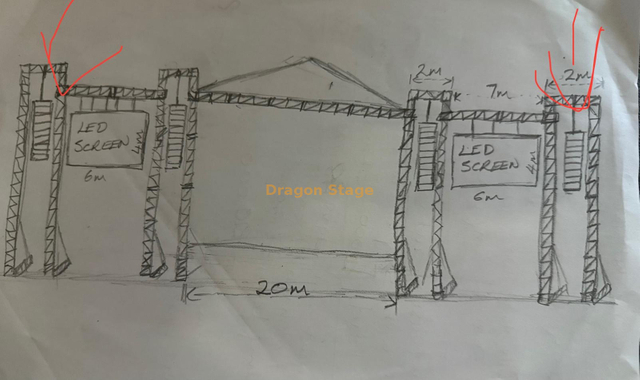 20x12x11m LED extérieure et sons de la ferme de toit sonore