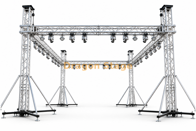 Système de ferme d'éclairage en aluminium pour supports au sol, 8x6x3m, pour événements