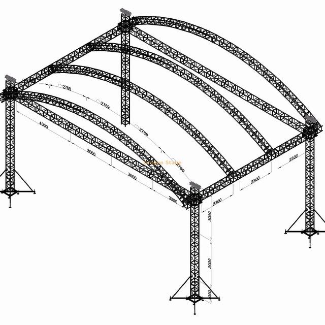Scène de concert de toit voûté en aluminium professionnel de 13x8x7m