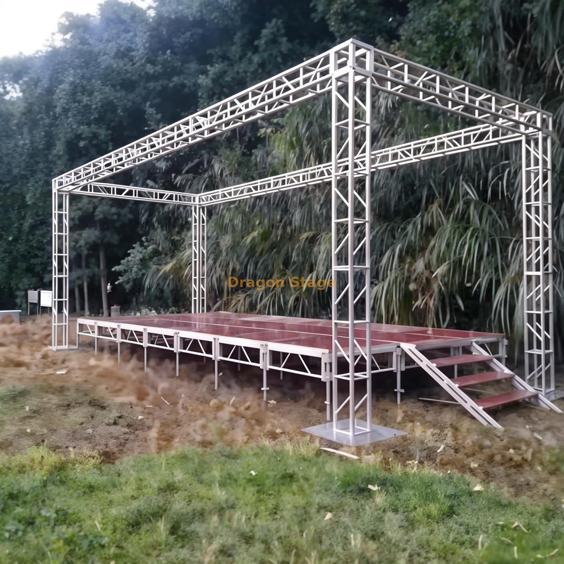 Boulon en aluminium Truss 300 * 300 mm étape de cadre pour les événements 6.5x4x4m