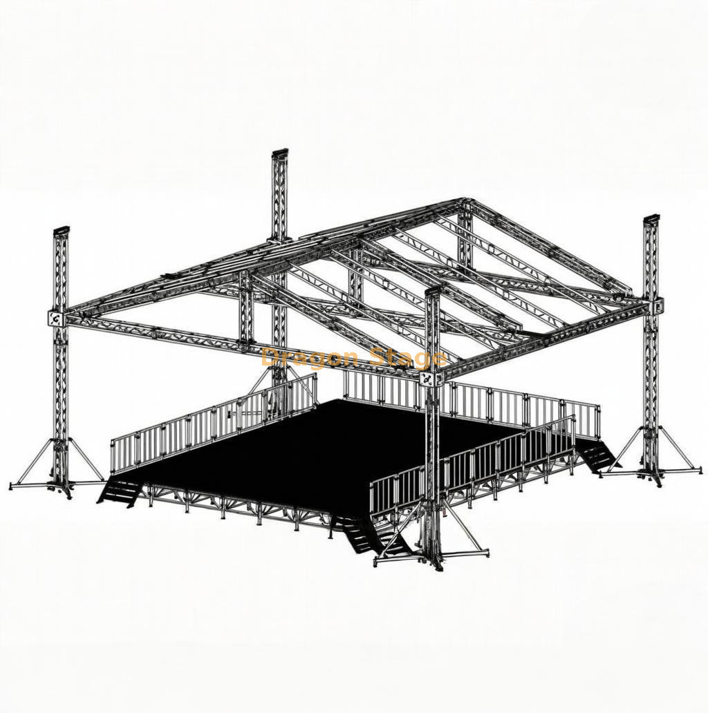 Structure de berceau de tour à toit en aluminium Boulon en aluminium arc MPT TOIGHT TRUSS 12X12X7M.