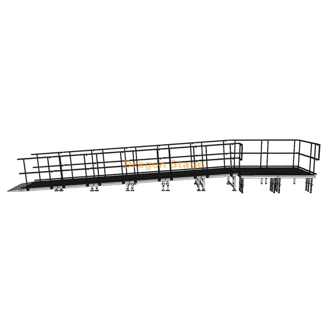 Rampe de chargement droite en aluminium pour production de scènes, 10,30 x 1,63 m, pour valises routières et équipements audiovisuels