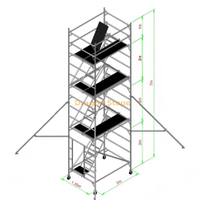 Échafaudage double de terrasse en bois personnalisé de 7 m avec échelles d'escalade
