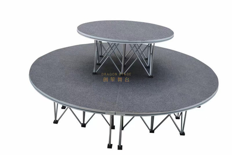 Stade ronde en contreplaqué en aluminium avec tapis