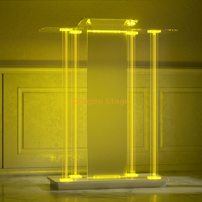 Lutrin en verre acrylique personnalisé avec le logo de l'entreprise Conceptions de chaire en verre pour l'église