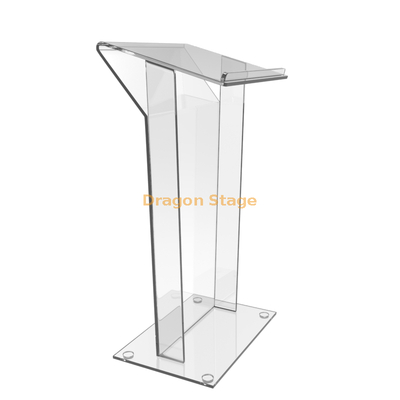 Plate-forme de conférence en plexiglas Salle de conférence Plate-forme de conférence Plate-forme de réception de chaire européenne Plate-forme d'accueil mobile transparente