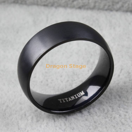 Bandes de mariage simples Bagues en titane noir uni pour hommes