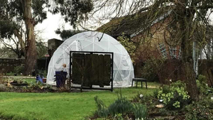 6M * 3M PVC couverture géodésique glamping dôme transparent maison Igloo tente extérieure