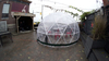 Tente de dôme géodésique de camping étanche avec salle de bains